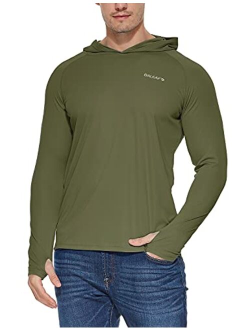 BALEAF Men's UPF 50+ Sun Protection Hoodie Long Sleeve SPF/UV Quick Dry Lightweight Fishing Workout Thumbholes Shirt