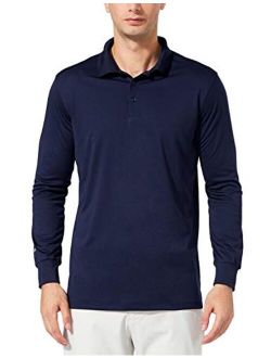 Men's Polo Shirt Long Sleeve Golf Shirt UPF 50 Sun Protection Quick Dry for Tennis Lightweight Performance Shirt