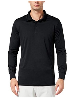 Men's Polo Shirt Long Sleeve Golf Shirt UPF 50 Sun Protection Quick Dry for Tennis Lightweight Performance Shirt