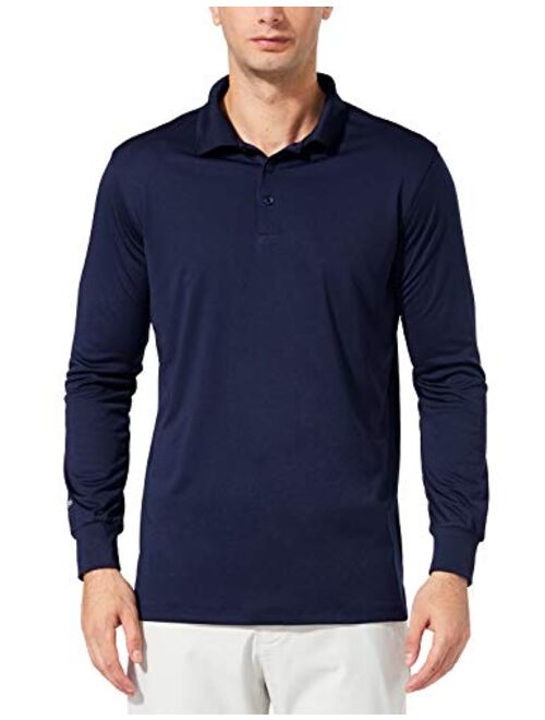 BALEAF Men's Polo Shirt Long Sleeve Golf Shirt UPF 50 Sun Protection Quick Dry for Tennis Lightweight Performance Shirt