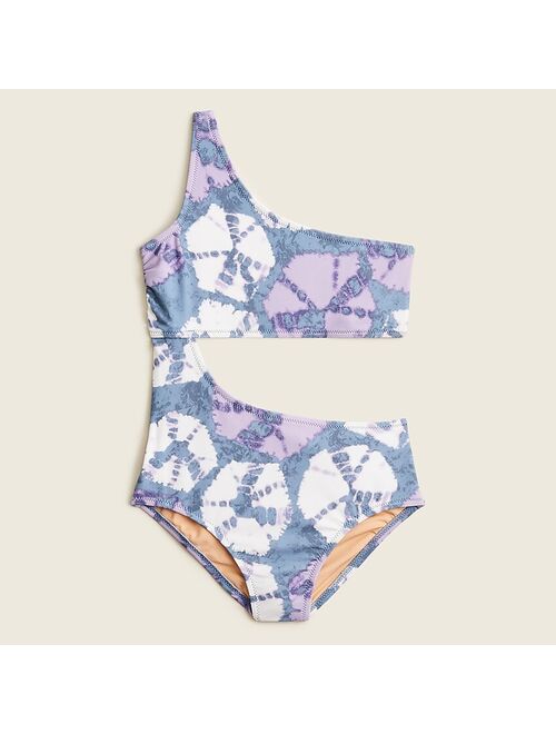 J.Crew Girls' printed cutout one-piece swimsuit with UPF 50+