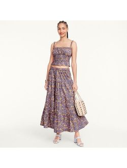 Tiered pull-on maxi skirt in afternoon floral