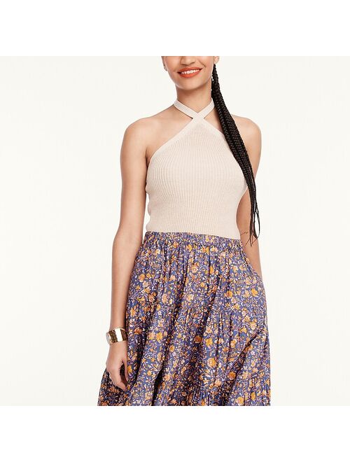 J.Crew Tiered pull-on maxi skirt in afternoon floral