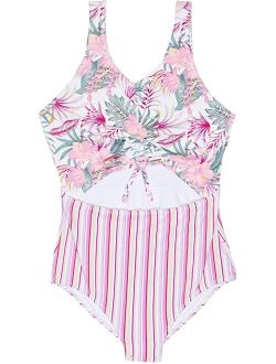 Kids Island in The Sun Ruched Front One-Piece (Big Kids)
