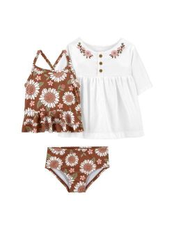 Baby Girl Carter's Tankini Top, Bottoms & Cover-Up Swimsuit Set