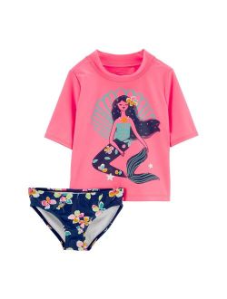 Girls 4-6x Carter's Mermaid Rashguard Top & Bottoms Swimsuit Set