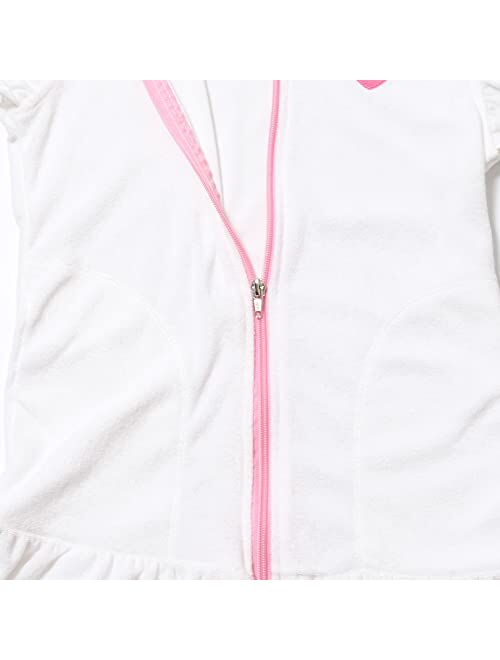 CHILDRENSTAR Girls Swim Coverups Terry Swimsuit Coverup Zip-Up Beach Flutter Sleeve Robe
