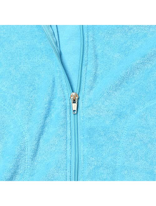 Perfashion Swimwear Cover Up for Girls Terry Swim Cover Ups Hooded Kids Zip-up Cover-ups