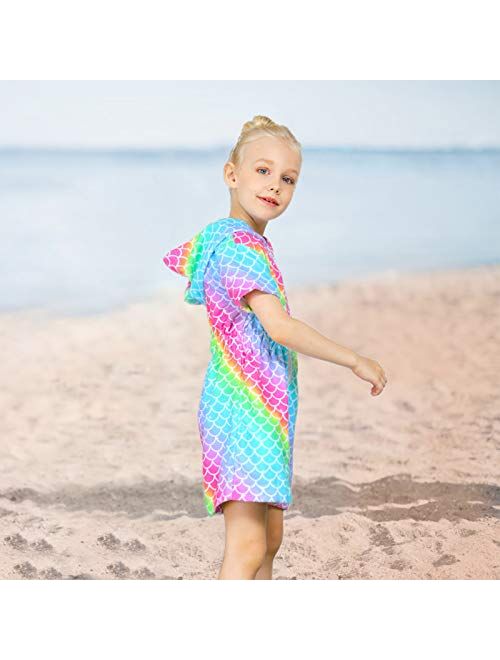 PASHOP Swim Cover Ups for Girls Terry Cover Up Swimwear Hoodie Zipper Cover-up