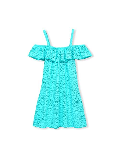 Jimmy Baha·mas Jimmy Bahamas Girls Swimsuits Cover-ups Off Shoulder Ruffled Hollow Beach Dress Cover Up for Kids
