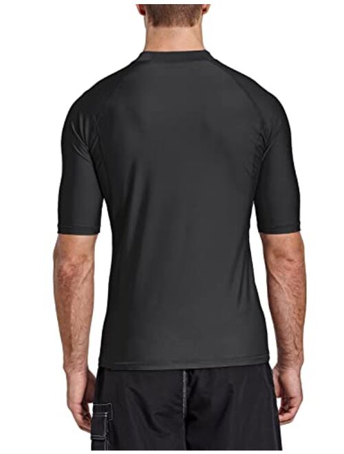 BALEAF Men's Short Sleeve Rashguard Swim Shirt UPF 50+ Sun Protection Rash Guard
