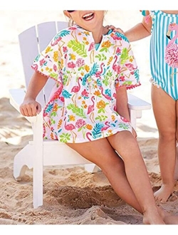 JLKGICF Cover-Up Swimsuit for Girls, Tassle Bathing Suit Beach Sundress, Summer Poncho Rash Guards for Toddler