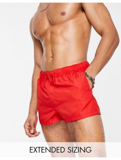swim shorts in red super short length