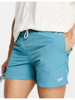 basic recycled swim shorts in teal