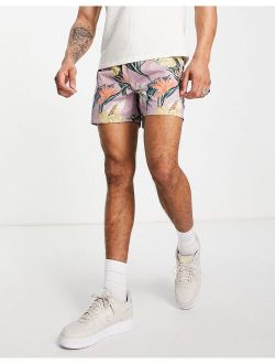 floral swim shorts in pink