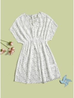 Girls Floral Lace Cover Up