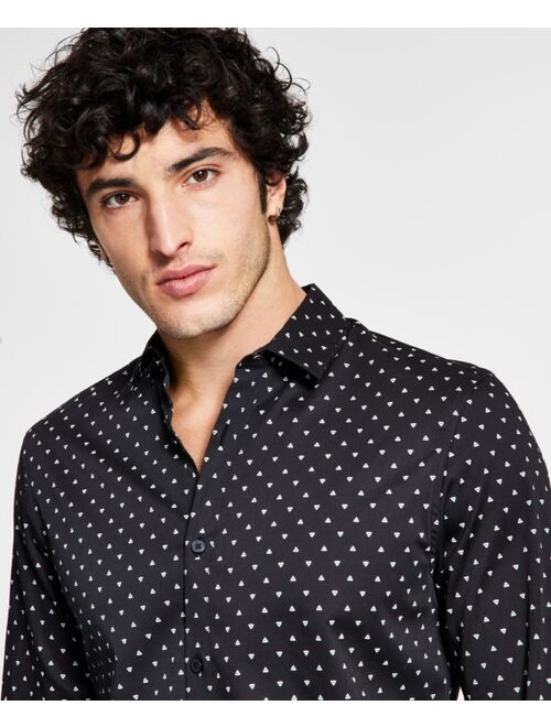 INC International Concepts Men's Slim Fit Triangle Print Shirt, Created for Macy's