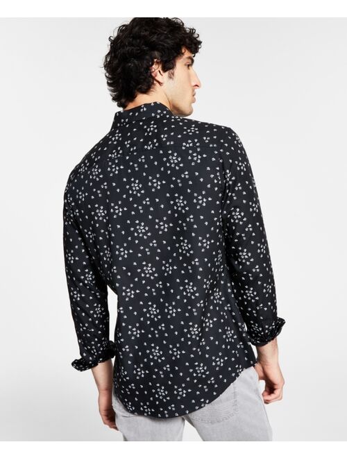 INC International Concepts Men's Ditsy Floral Long-Sleeve Button-Up Shirt, Created for Macy's