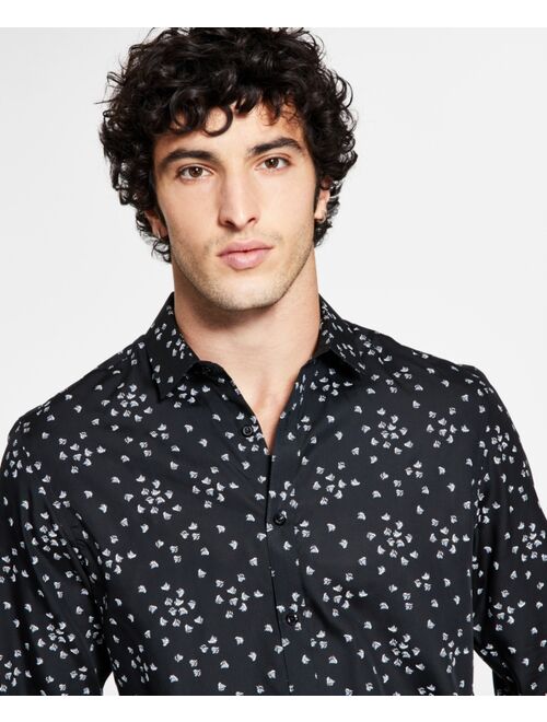 INC International Concepts Men's Ditsy Floral Long-Sleeve Button-Up Shirt, Created for Macy's