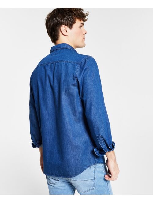 INC International Concepts Men's Denim Shirt, Created for Macy's