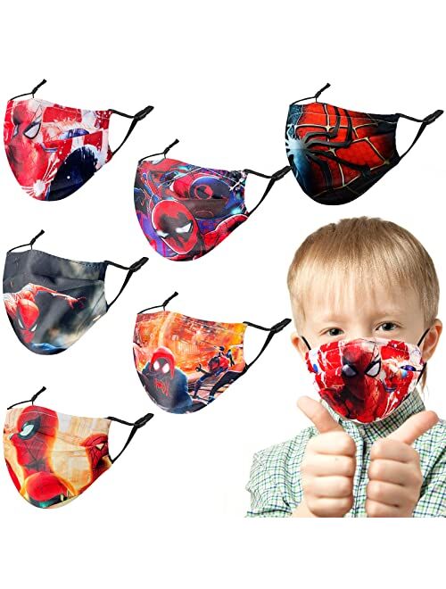YUESUO Kids Face_Masks Reusable Washable Cloth Breathable Face_Masks Adjustable Earloop Boys Girls Outdoor School Supplies Gifts