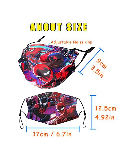 YUESUO Kids Face_Masks Reusable Washable Cloth Breathable Face_Masks Adjustable Earloop Boys Girls Outdoor School Supplies Gifts