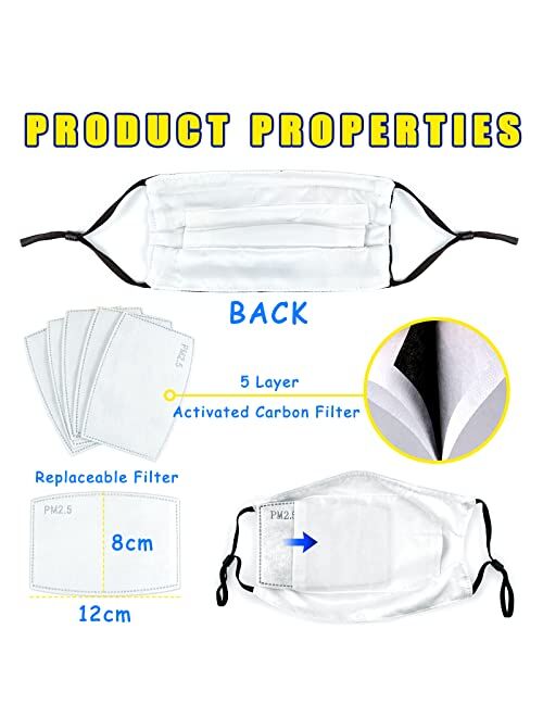 YUESUO Kids Face_Masks Reusable Washable Cloth Breathable Face_Masks Adjustable Earloop Boys Girls Outdoor School Supplies Gifts