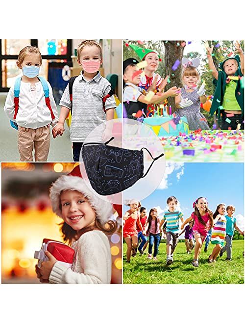 Woplagyreat Kids Cute Face Mask Design Reusable Washable Madks Facemask with Adjustable Earloops Gift