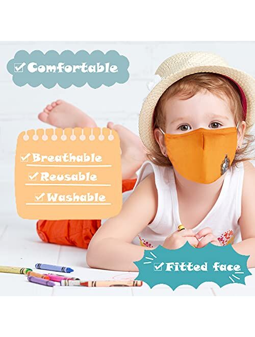 Gyothrig 5 Pack Washable Adjustable 3D Funny Designer Face Mask for Kids Boys Girls