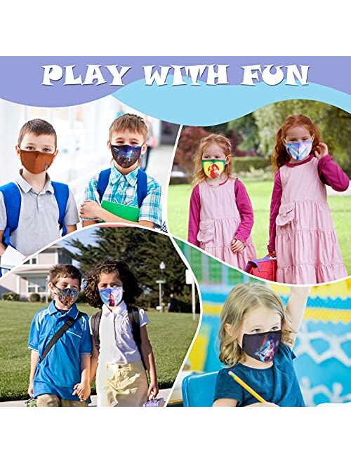 Gyothrig 5 Pack Washable Adjustable 3D Funny Designer Face Mask for Kids Boys Girls