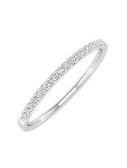 1/10 Carat (ctw) 10K Gold Natural Round Diamond Ladies Wedding Anniversary Stackable Ring