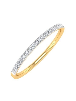 1/10 Carat (ctw) 10K Gold Natural Round Diamond Ladies Wedding Anniversary Stackable Ring