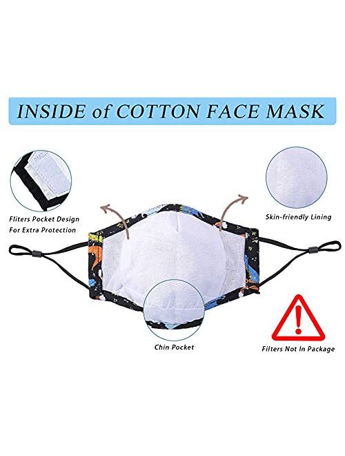 Dffggd 6 Pcs Washable Kids Face Masks. Reusable Breathable Adjustable Cute Facemask.