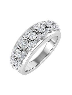 1/2 Carat Diamond Wedding Band Ring in 925 Sterling Silver