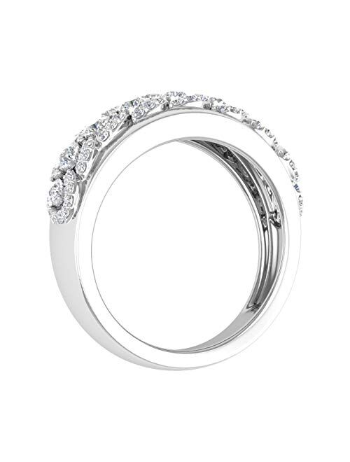 Finerock 1/2 Carat Diamond Wedding Band Ring in 925 Sterling Silver