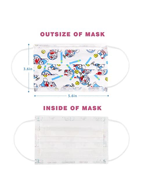 IGINOA 50PCS Kids Face Mask Safty Breathable Fabric for Girls and Boys