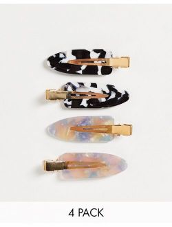 pack of 4 styling clips in resin
