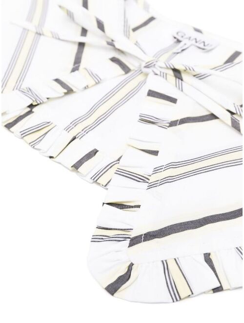 GANNI stripe-print detachable collar