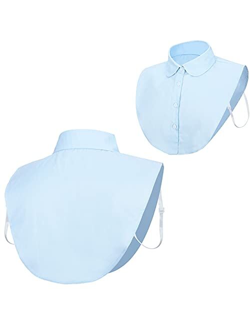 Syhood 4 Pieces Fake Collar Detachable Dickey Collar Half Shirts Round Collar Blouse False Collar Top for Women Girls Outfits