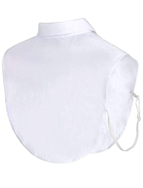 SATINIOR 2 Pieces Faux Collar Detachable Dickey Collar Half Blouse False Collar for Girls Women, White