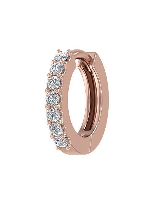 Finerock 0.13 Carat 7-Stone Diamond Nose Pin in 14K Gold - IGI Certified