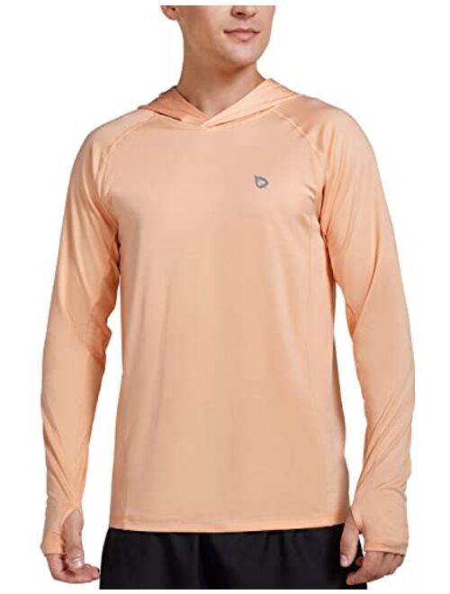 BALEAF Men's Long Sleeve Hooded Shirts Quick Dry Fishing Workout Athletic Hoodie Loose Fit