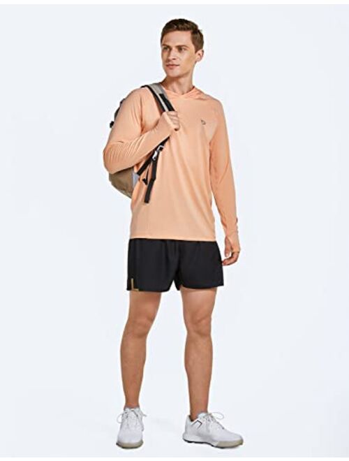 BALEAF Men's Long Sleeve Hooded Shirts Quick Dry Fishing Workout Athletic Hoodie Loose Fit