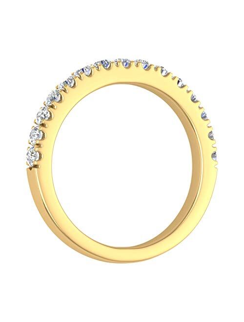 Finerock 0.15 Carat to 3/4 Carat Diamond Wedding Band Ring in 14K Yellow Gold