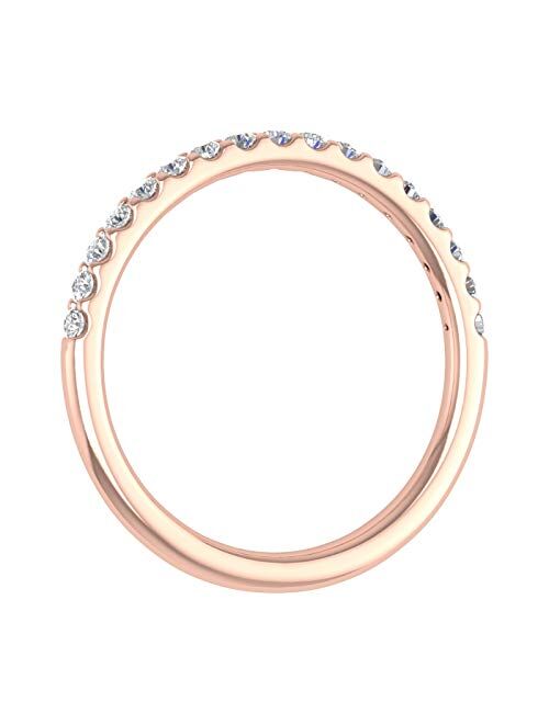 Finerock 1/4 Carat Round Diamond Wedding Band Ring in 10K Gold