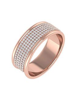 0.30 Carat Round Diamond Wedding Band Ring in 10K Gold (I1-I2 Clarity)