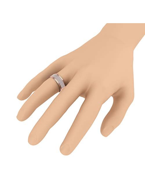 Finerock 0.30 Carat Round Diamond Wedding Band Ring in 10K Gold (I1-I2 Clarity)