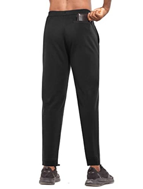 BALEAF Men's Jogger Running Cropped Pants Slim Fit Cotton Zipper Pockets Tapered Sweatpants Quick Dry Gym Office