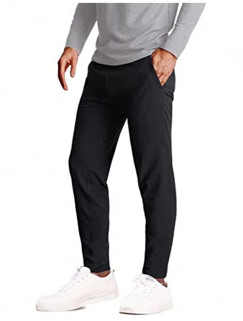 BALEAF Men's Jogger Running Cropped Pants Slim Fit Cotton Zipper Pockets Tapered Sweatpants Quick Dry Gym Office