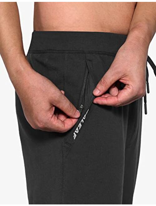 BALEAF Men's Jogger Running Cropped Pants Slim Fit Cotton Zipper Pockets Tapered Sweatpants Quick Dry Gym Office